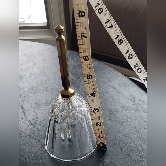Vintage Crystal Bell with Brass Handle - Picture 4 of 4